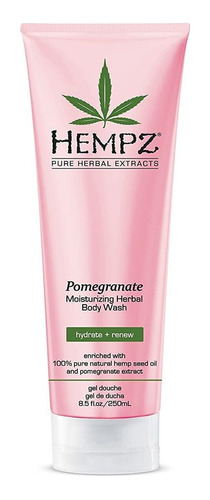 Hempz Herbal Body Wash, Pearl Pink, Granada, 8.5 Onzas Liqu