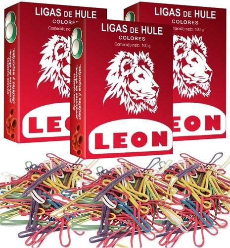 Ligas De Hule De Colores #18, 300g Leon