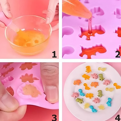 4 Moldes De Silicona Candy Y Bandejas Para Cubitos De Hielo