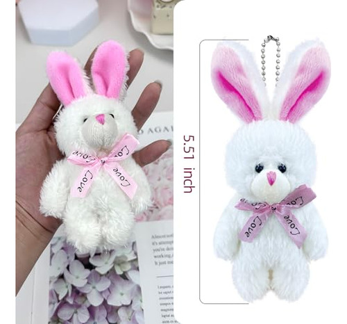 12 Pcs Conejo Peluche Pequeño Blanco, 5 Pulgadas Lindos Min