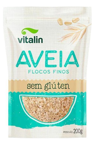 Kit 3x: Aveia Em Flocos Finos Sem Glúten Vitalin 200g