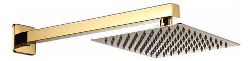 Ducha Chuveiro Quadrado Inox 20x20 Cor Dourado Dc-7007ag Acabamento Brilhante