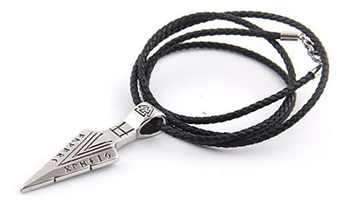 Bavipower Runic Odins Gungnir Collar Con Colgante De Cabeza