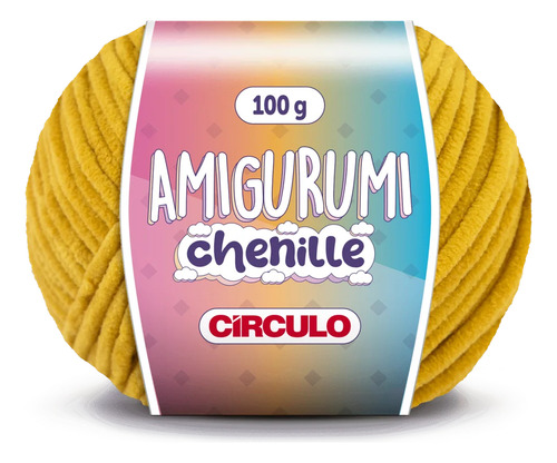 Amigurumi Chenille Círculo - 100 Gramas - 110 Metros Cor 7069 - Mostarda