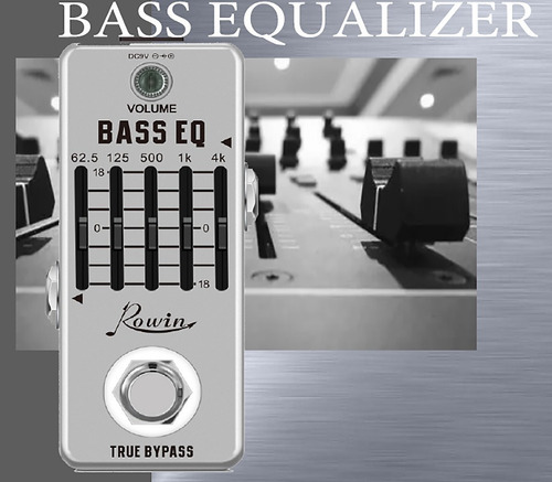 Imagem 3 de 7 de Pedal Equalizador Para Baixo Bass Eq Rowin 5 Bandas De ±18db