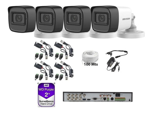 Kit Video Vigilancia 4 Cámaras 5 Mp 2 Tb Purple Baluns Dvr 8