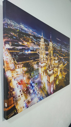 Cuadro Moderno Canvas Católico Catedral Morelia 65x100cm Colores Bastidor De Madera