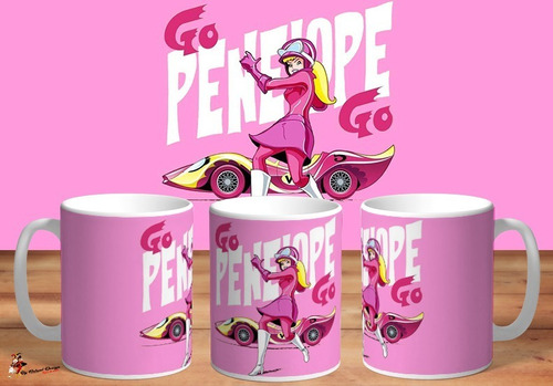 Taza Penelope Glamour Autos Locos Wacky Races 4k Art 01