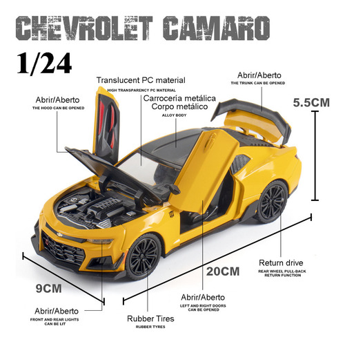 Coche De Metal Transformers Chevrolet Bumblebee Camaro Minia