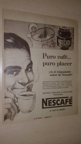 P524 Clipping Publicidad Cafe Nescafe Año 1961