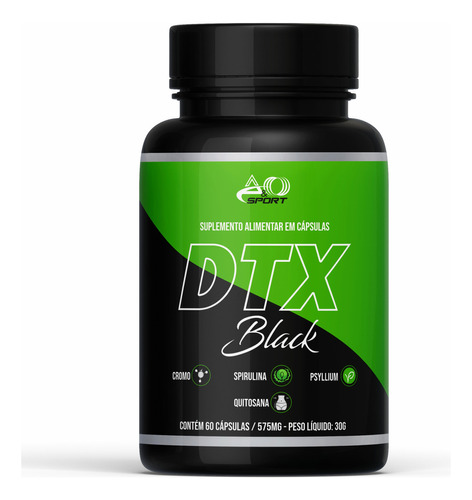 Dtx Black 1x60 Cps Fórmula Potente Sabor Natural