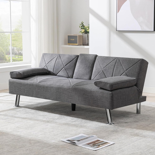 Sofá Cama Plegable Convertible Con Reposabrazos Extraíbles E