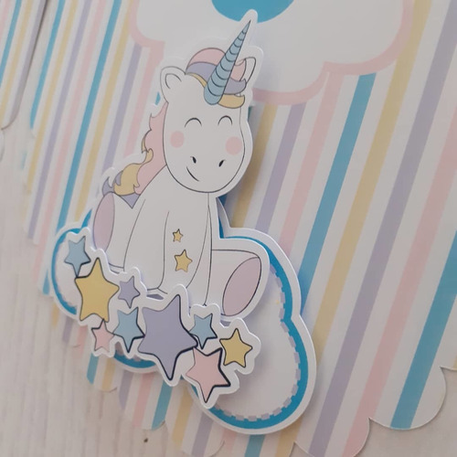 Banderines Personalizados 3d Unicornio