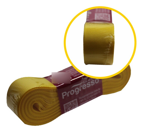 1 Fita Gorgurão Poliéster Com 10mts X 22mm - Amarelo Canário