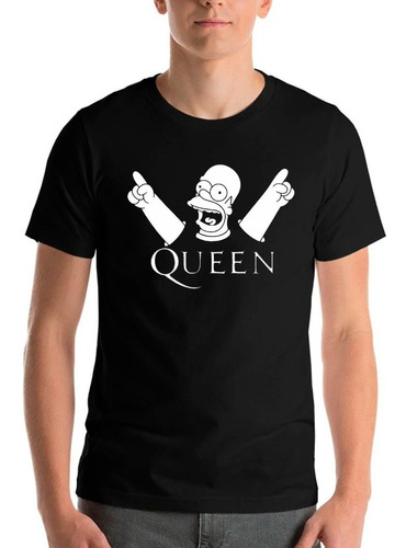 Polera Estampada Homero Simpsons Rock Queen Hombre Niño