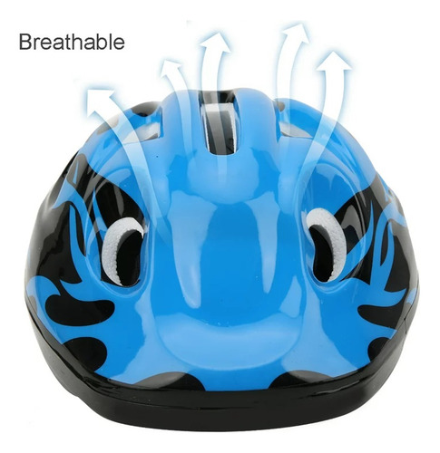 Casco Infantil Para Patines Skate Bicicleta Color Azul.