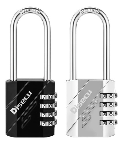 Disecu Paquete De 2 Candados De Combinacion De 4 Digitos De 