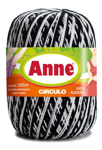 Linha De Crochê Anne Novelo 500m Tricô Variação De Cores Cor 9016 - Zebra