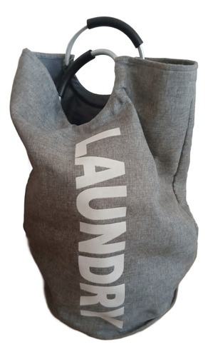 Cesto Bolsa Con Manijas Laundry Ropa - Gris