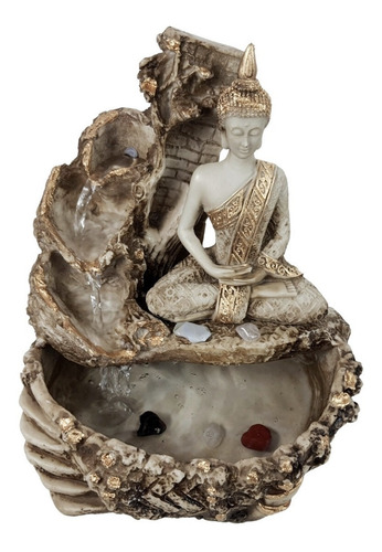 Fonte Água Buda Hindu Yoga 3 Quedas Cascata Decoração Pedras