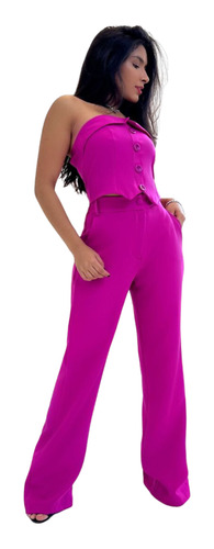 Conjunto Top Tomara Que Caia E Calça Pantalona Lançamento