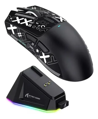 Mouse Para Jogos X11 Attack Shark Três Modos, Sem Fio Com Ba