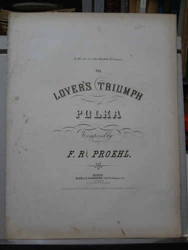 Partitura Piano Lover's Triumph F. R. Proehl 1 857