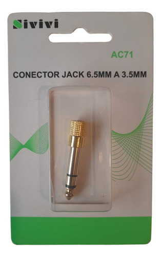 Adaptador De Audio Estéreo Trs Jack 3.5mm H A 6.35mm M