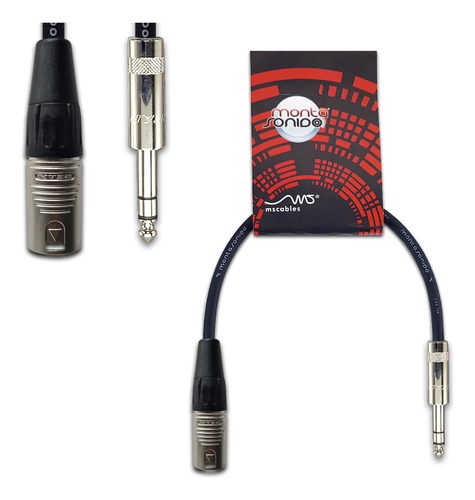 Cable Canon Xlr Macho A Plug Trs Balanceado 25 Cm Mscables