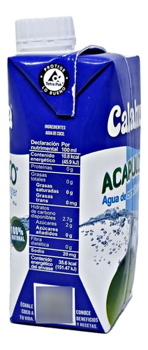 Agua De Coco Natural Acapulcoco 6 Piezas 330ml Calahua