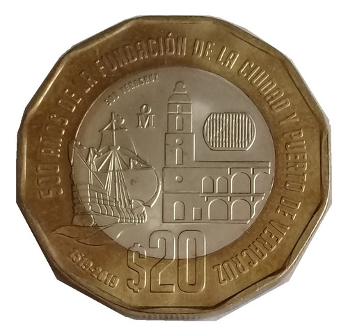 Moneda De 20 Pesos 500 Años Fundacion Cd Y Pto Veracruz