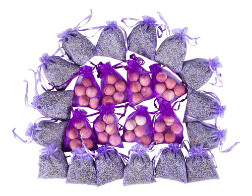 Paquete De 24 Bolsas De Cedro Lavanda (16 Sobres De Lavanda,