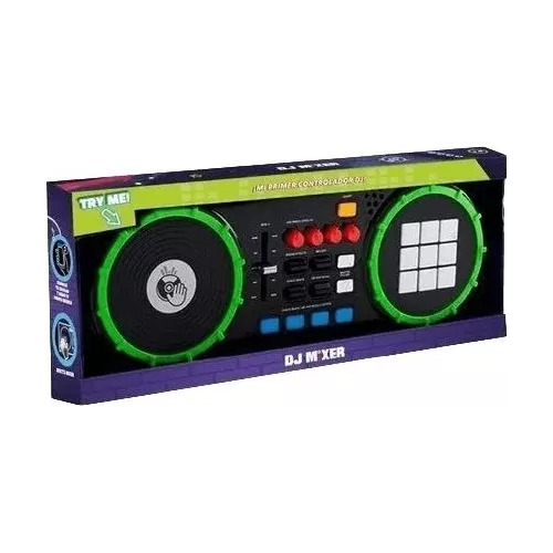 Imagen 2 de 4 de Mesa De Mezclas Musicales Dj Mixer Luz Y Sonido Para Niños Color Negro