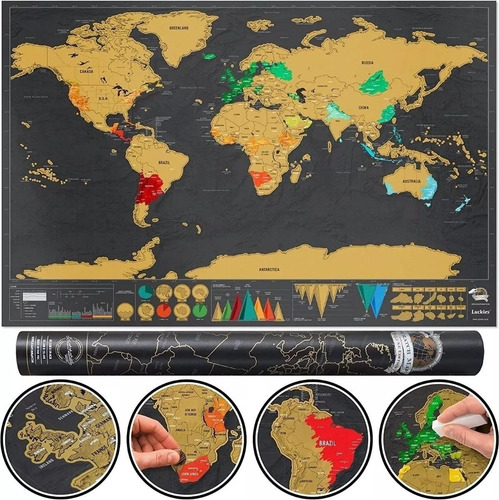 Mapamundi Grande Rascable Mapa De Mundo Para Raspar Viajeros