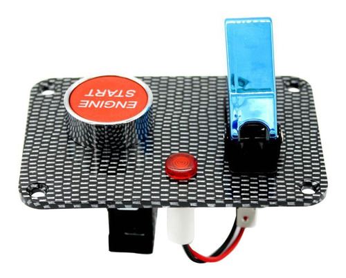 Car Engine Start Push Button Blue Cover Toggle Switch Panel