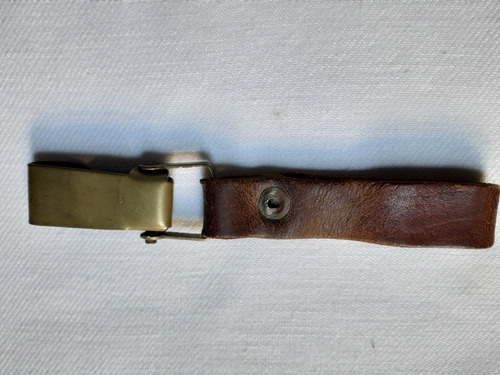 Antiguo Llavero De Cuero Y Enganche P/cinturon Bronce 12 Cm