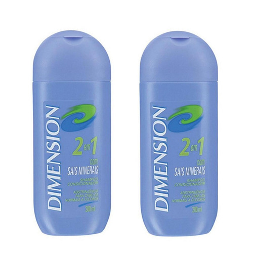 2 Shampoo Dimension 2 Em 1 Normais A Oleosos 200ml