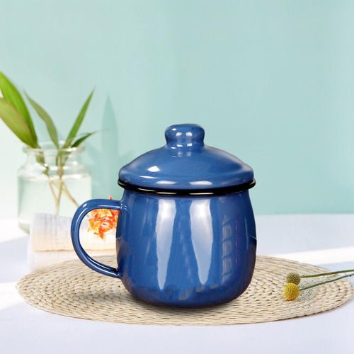 Taza De Esmalte De 380 Ml Con Asa, Taza De Té Para
