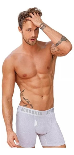 Boxer Algodon Lycra Combinado Bragueta S A 3xl Acrobata 5048