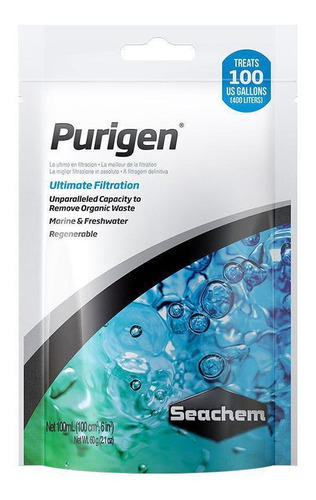 Removedor Seachem Purigen 100ml - Limpeza Eficiente 400l