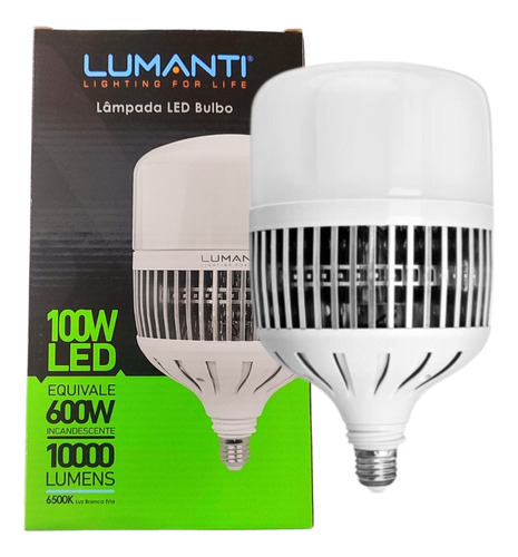 Lumanti Lâmpada Led Bulbo Alta Potência 100w 6500k Bivolt