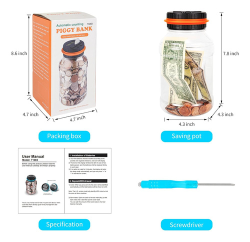 Almacenador Lcd Para Adultos Y Niños, Negro/naranja