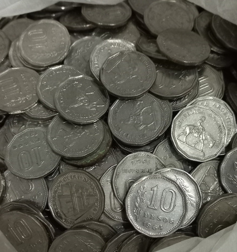 Monedas 10 Pesos 1962 A 1968 - Precio X Kilo - Lote Al Azar