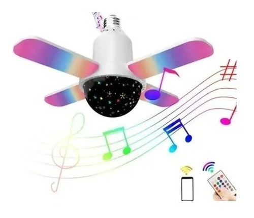 Lampara Led Bluetooth Ampolleta Musical Estrellas