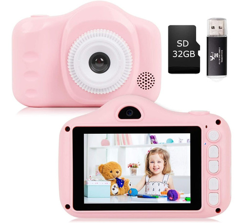 Camara Para Niños Pantalla 3.5  Doble Lente Selfie 1080p