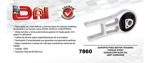 Soporte Para Motor Trasero Torque Strut Oem 68343375ab Y 682