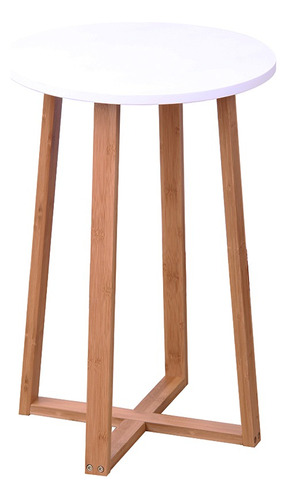 Mesa Redonda 40*40*60 Cm Bamboo Con Blanco