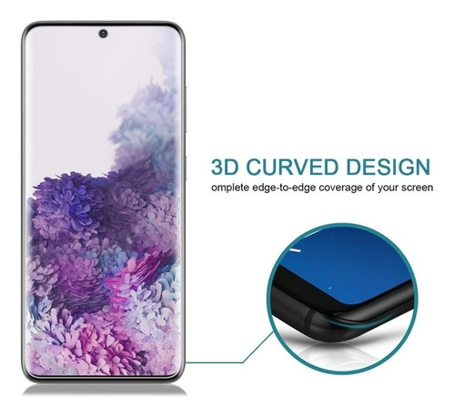 Imagen 6 de 8 de Vidrio Templado Samsung S20 Ultra Curvo 3d Anti Impactos