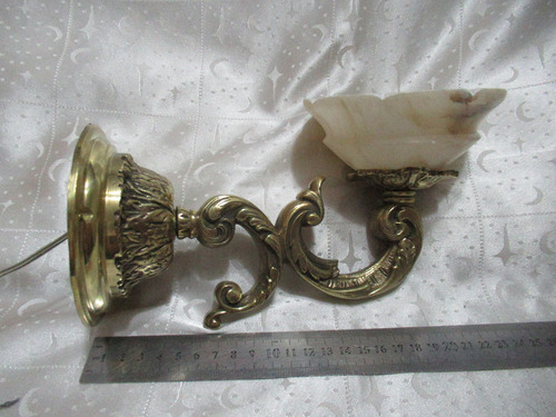 Par Apliques De Pared Sólido Bronce Tulipas Alabastro (15752 Dorado (Usado)