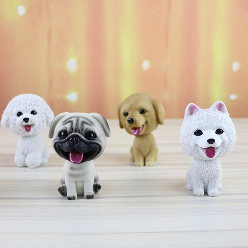 Yh Figura De Perro Cabezón De Resina De Juguete Inicio /